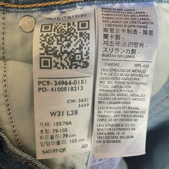 Levi's Wedgie Straight Distressed Button Fly Jeans - Picture 8 of 9